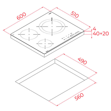 Placa Vitrocerámica Teka TBC63620TTC 60 cm (1)