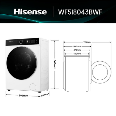 Lavadora Hisense WF5i8043BWF 8Kg (1)