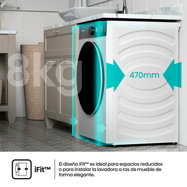 Lavadora Hisense WF5i8043BWF 8Kg (6)