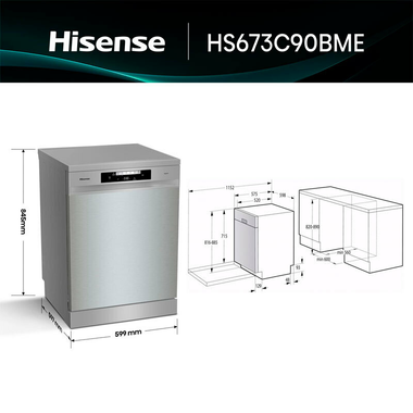 Lavavajillas Hisense HS643C90X 60 cm (1)