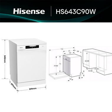 Lavavajillas Hisense HS643C90W 60 cm (1)
