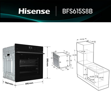 Horno Hisense BFS615S8B Cristal Negro (1)