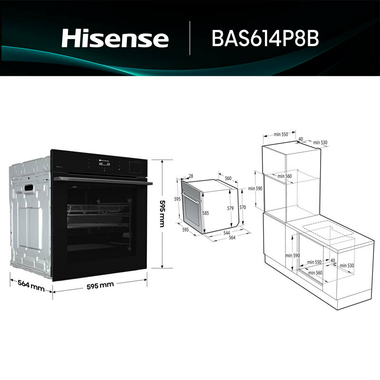 Horno Hisense BAS614P8B Negro (1)