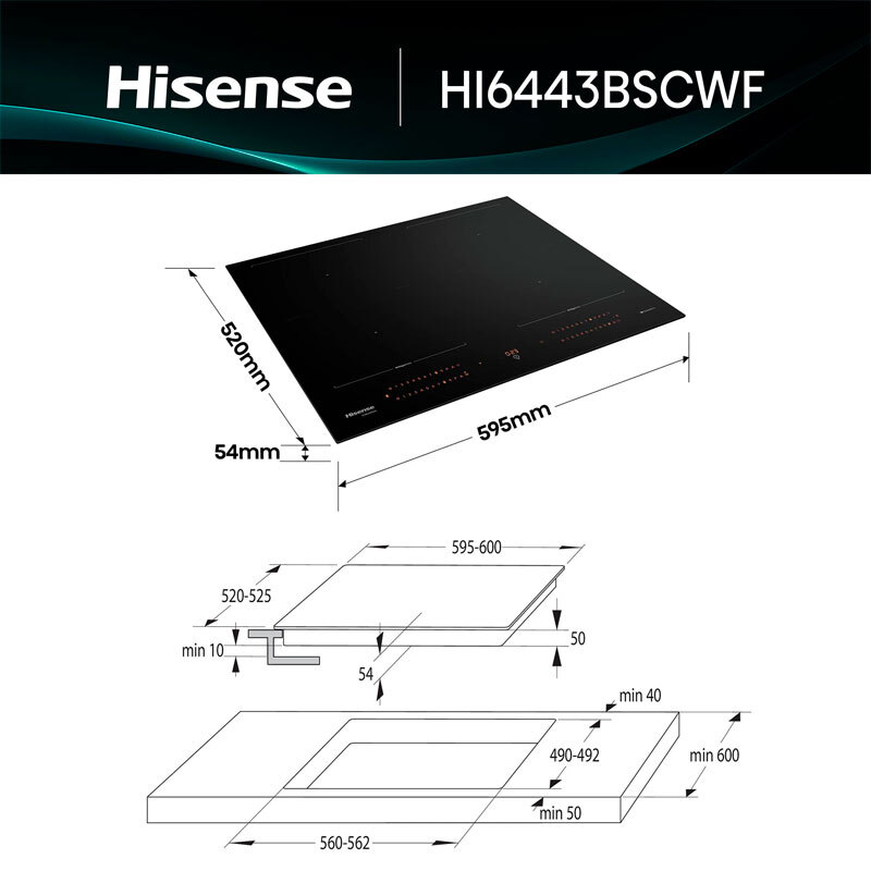 Placa Inducción Hisense HI6443BSCWF 59 cm (1)