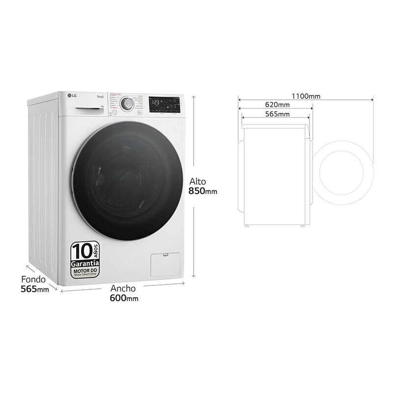 Lavadora LG F4WR5509A1W 9Kg (1)