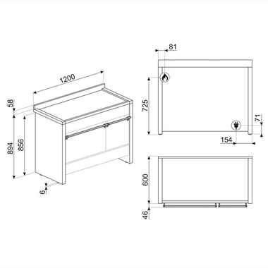 Cocina de gas Smeg A3-81 Inox (1)
