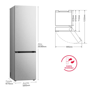 Frigorífico Combi LG GBV7280AMB Inox (1)