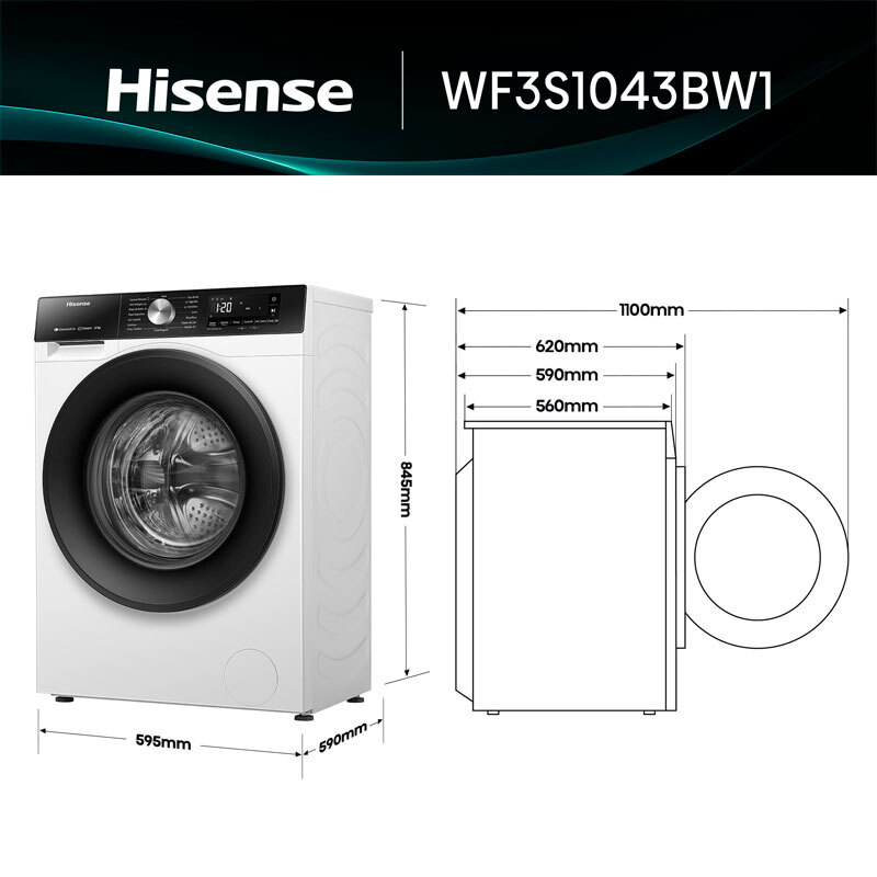 Lavadora Hisense WF3S1043BW1 10Kg (1)