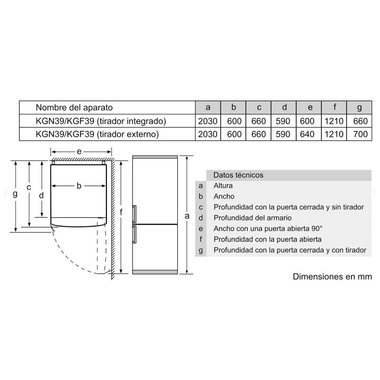Firgorífico Combi Bosch KGN39VWEB Blanco (1)