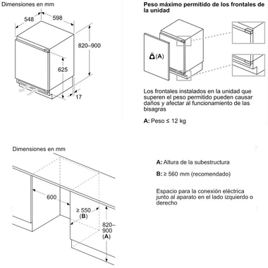 Frigorífico 1 Puerta integrable Bosch KUL22VFD0 (1)