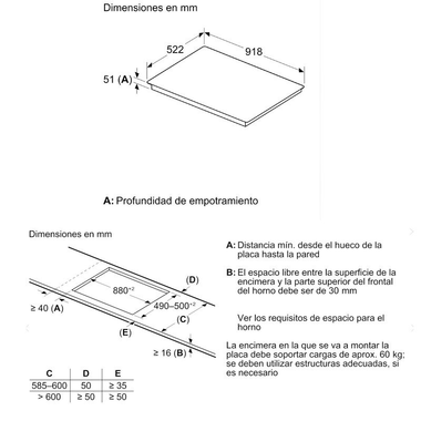 Placa Inducción Bosch PIV931HC1E 92 cm (1)