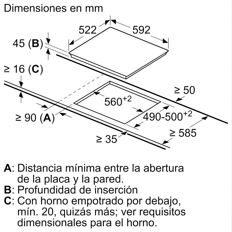 Placa Vitrocerámica Bosch PKF631FP3E 60 cm (1)