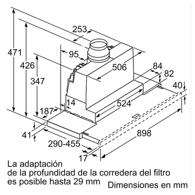 Campana telescópica Bosch DFS097A51 Inox 90 cm (1)