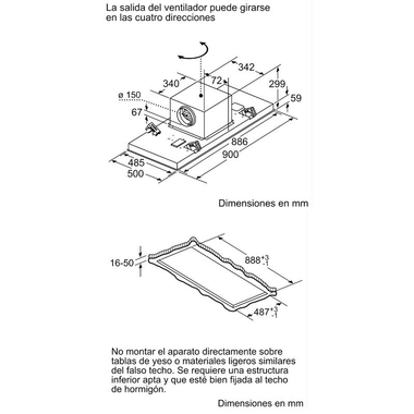 Campana de techo Siemens LR97CAQ50 Inox 90 cm (1)