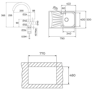 Pack fregadero y grifo TekaWay Starbright45 1C1E U (1)