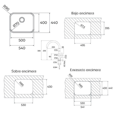 Pack fregadero y grifo TekaWay BET5040 Plus UNI931 (1)