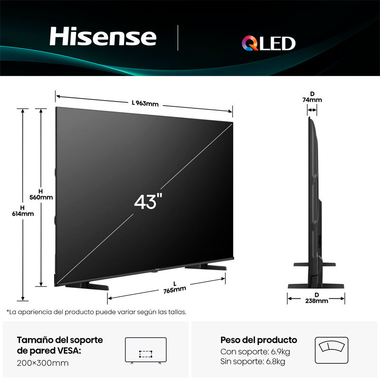 TV Hisense 43E77Q QLED 4K 43" (1)
