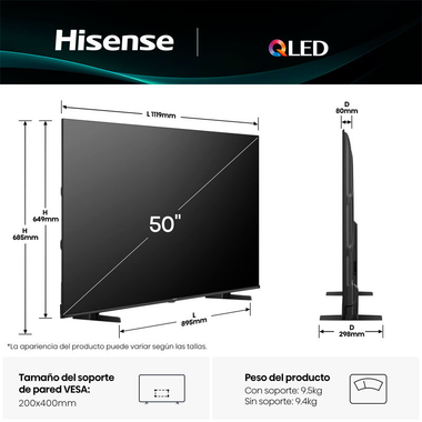 TV Hisense 50E77Q QLED 4K 50" (1)