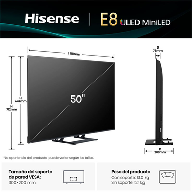 TV Hisense 50E8Q MiniLED 4K 50" (1)