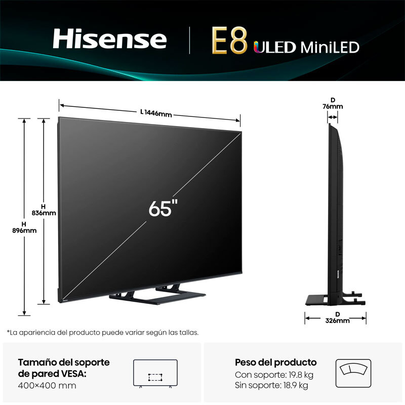 TV Hisense 65E8Q MiniLED 4K 65" (1)