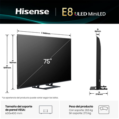 TV Hisense 75E8Q MiniLED 4K 75" (1)