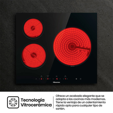 Placa Vitrocerámica Hisense E6332BSCE 59 cm (5)