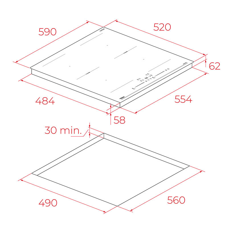 Placa Inducción Teka IBF66100DSS 59 cm (1)