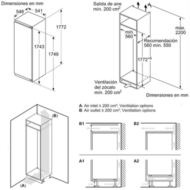 Frigorífico 1 Puerta integrable Bosch KIR81VFE0 (1)