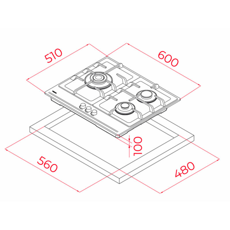 Placa Cristal Teka GBC63110KBB BUT 60 cm (1)