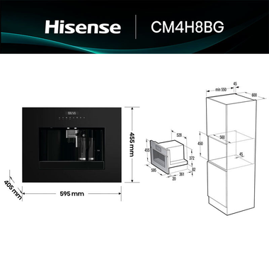 Cafetera automática integrable Hisense CM4H8BG (1)
