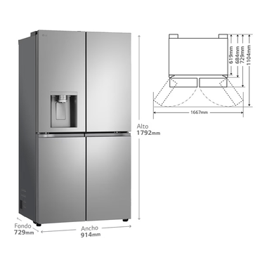 Frigorífico Americano LG GMF961PY3E Inox (1)