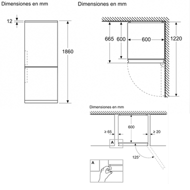 Frigorífico Combi Balay 3KFD655BI Cristal Blanco (1)