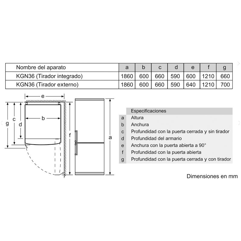 Frigorífico Combi Bosch KGN36VIDB Inox (1)