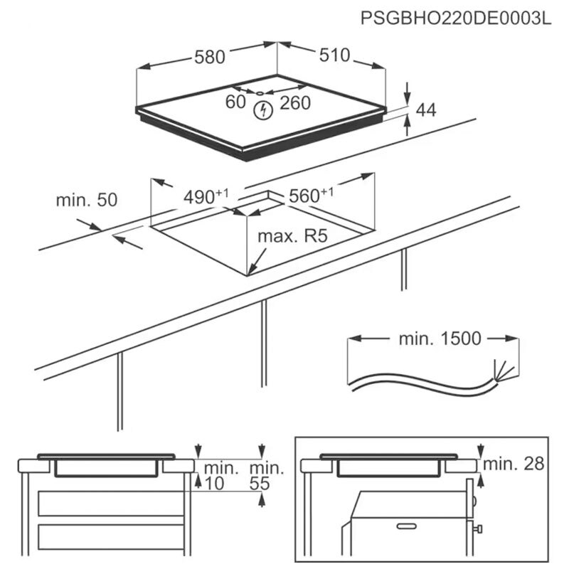 Placa Inducción Electrolux EIT61336CT 60 cm (1)