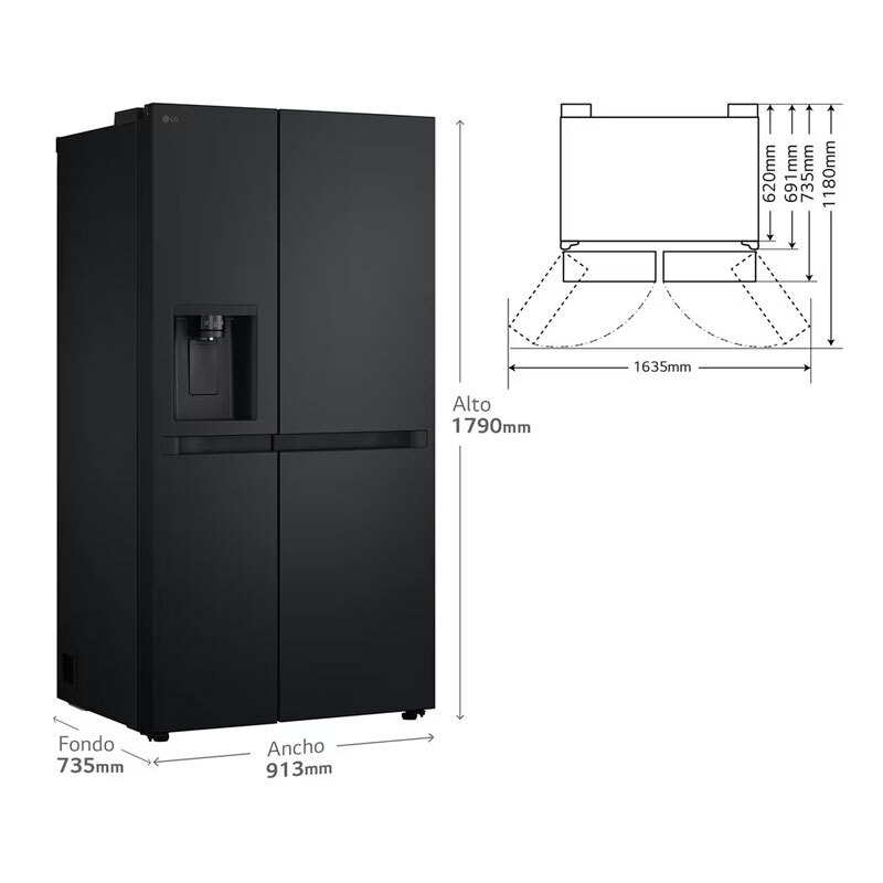 Frigorífico Americano LG GSLC41EPPE Inox (1)