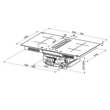 Placa Inducción con extractor Mepamsa Indu Value 83 cm (1)