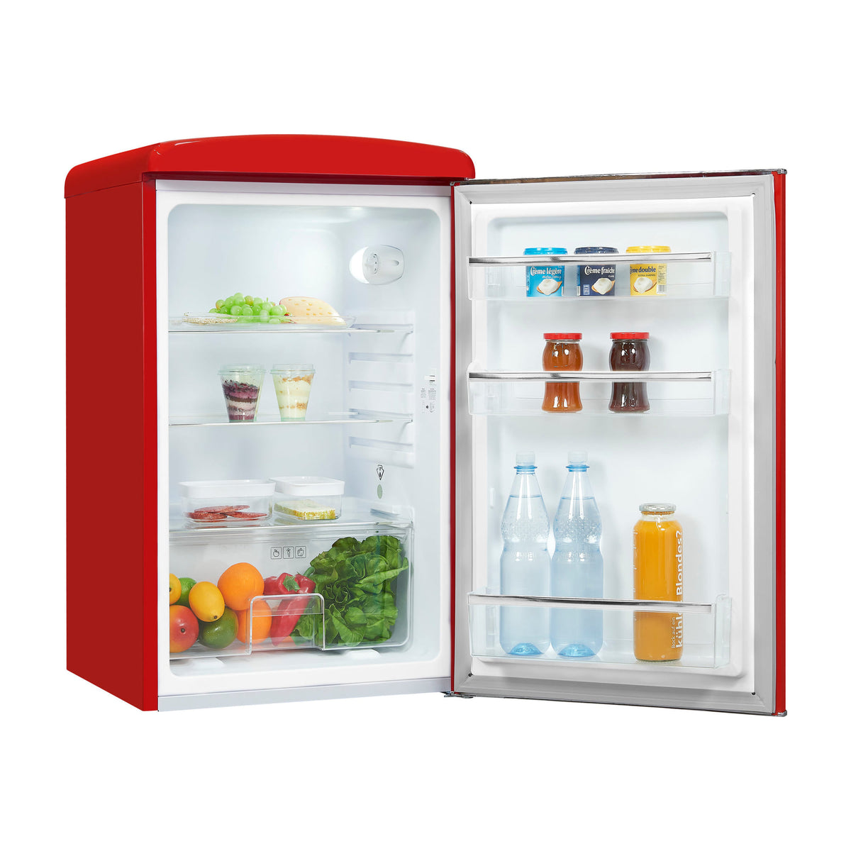 Frigorífico de una puerta Exquisit RKS120-V-H-160F rojo, 122 l, diseño retro