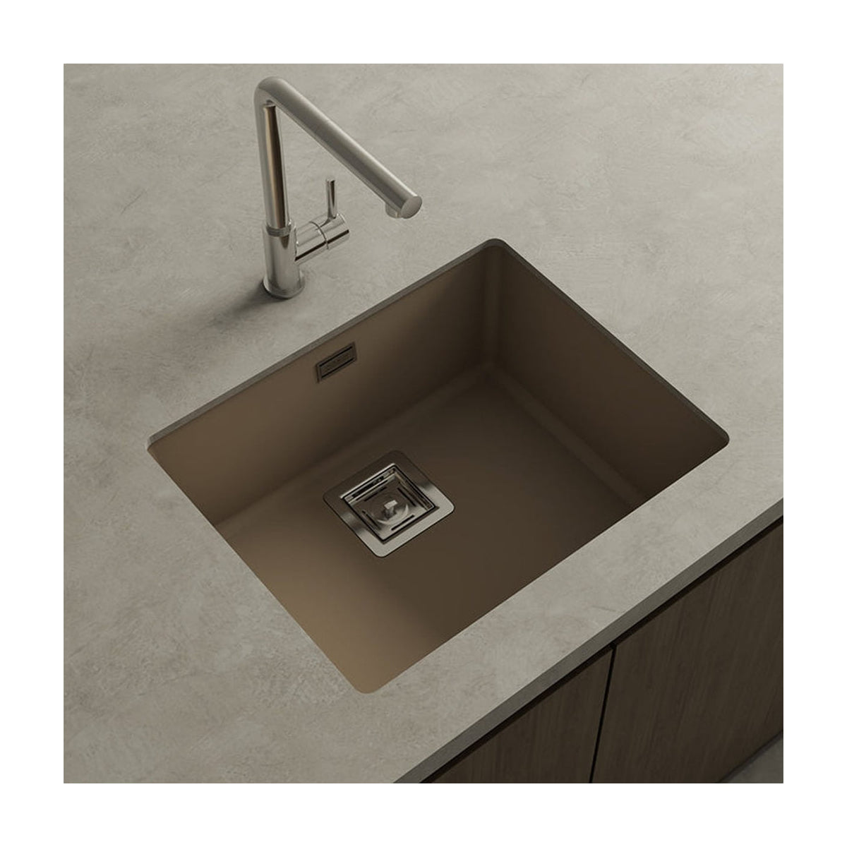 Fregadero Poalgi Zie 50 1/S Albero Soft de resina, una cubeta de 55 × 45 cm