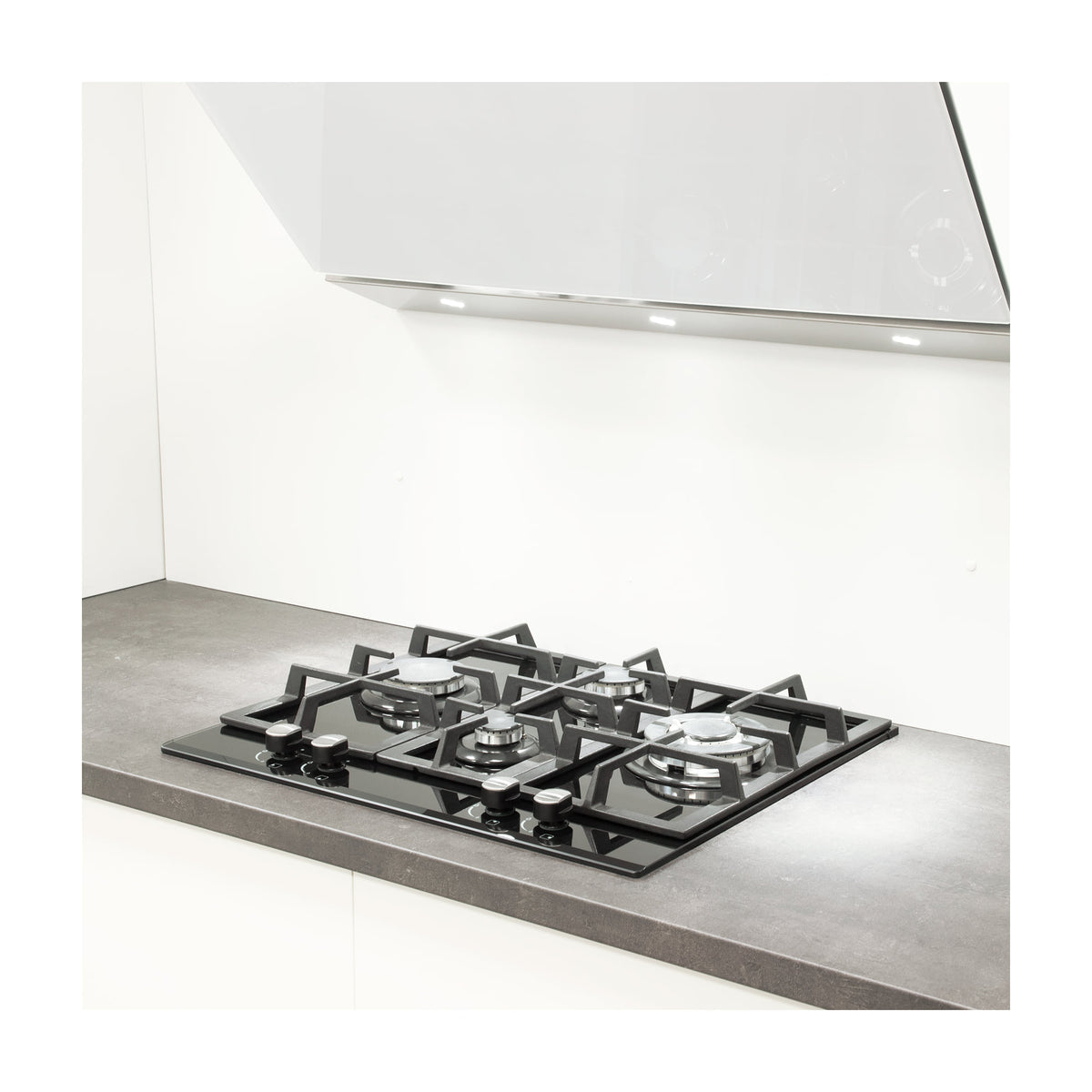 Placa de gas CATA LCI 6031 BK, 4 quemadores y cristal negro de 64 cm