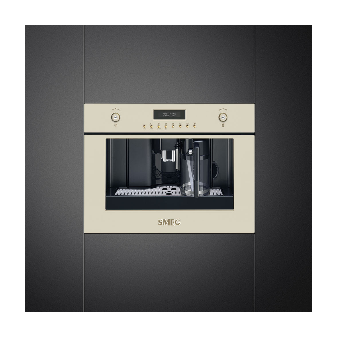 Cafetera integrable Smeg CMS8451P, crema, 15 bar