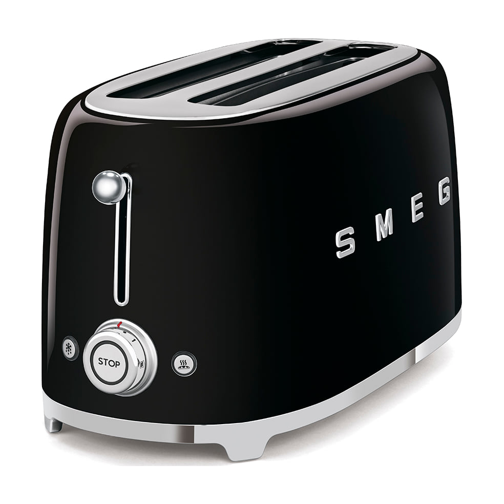 Tostadora Smeg TSF02BLEU negra, 4 rebanadas y 6 niveles de tostado