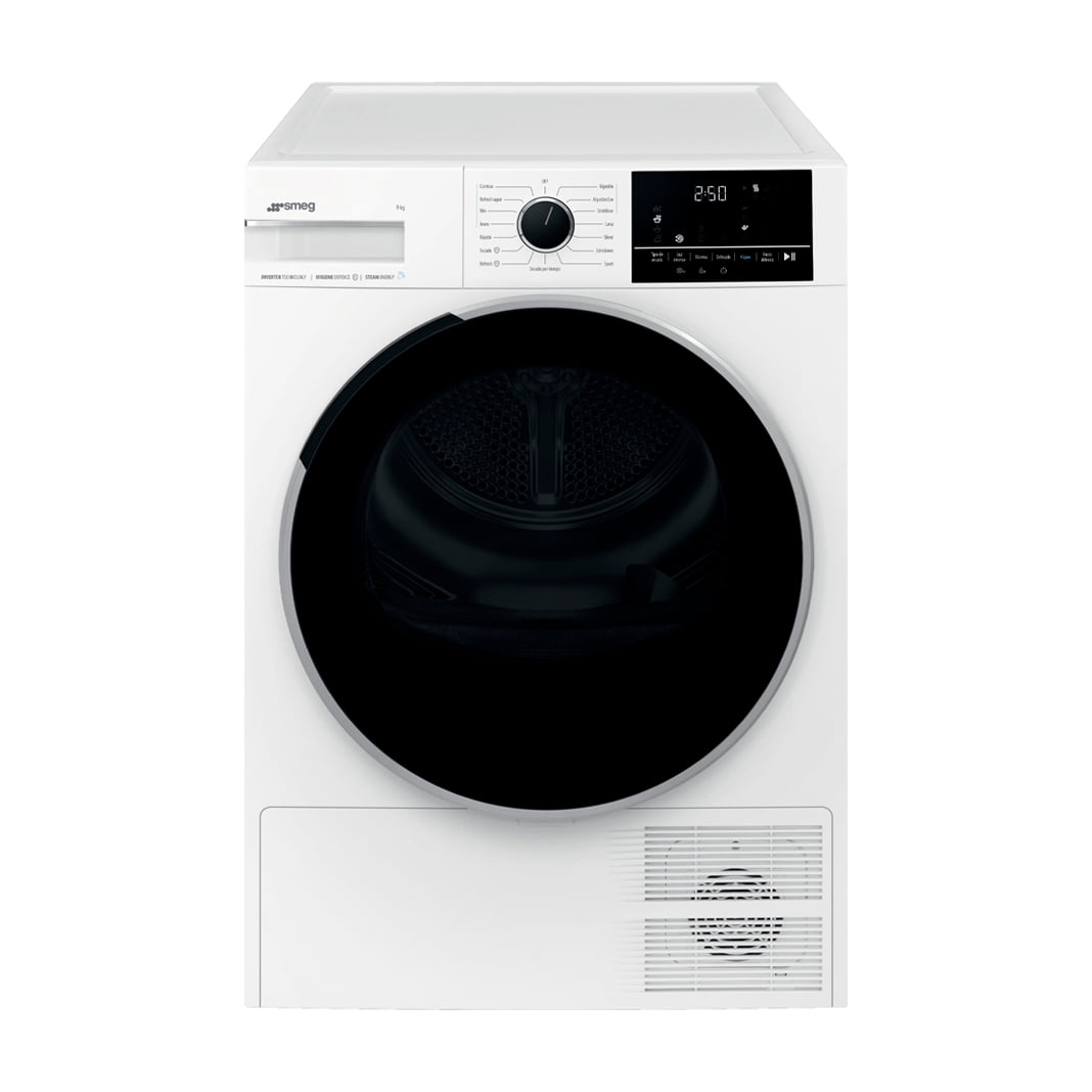 Secadora Smeg DNP09SEBES de bomba de calor, 9 kg, blanca