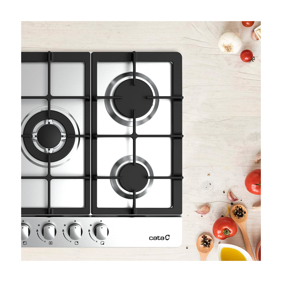Placa de gas CATA LGI 7041 X/A de 68 cm con 5 quemadores