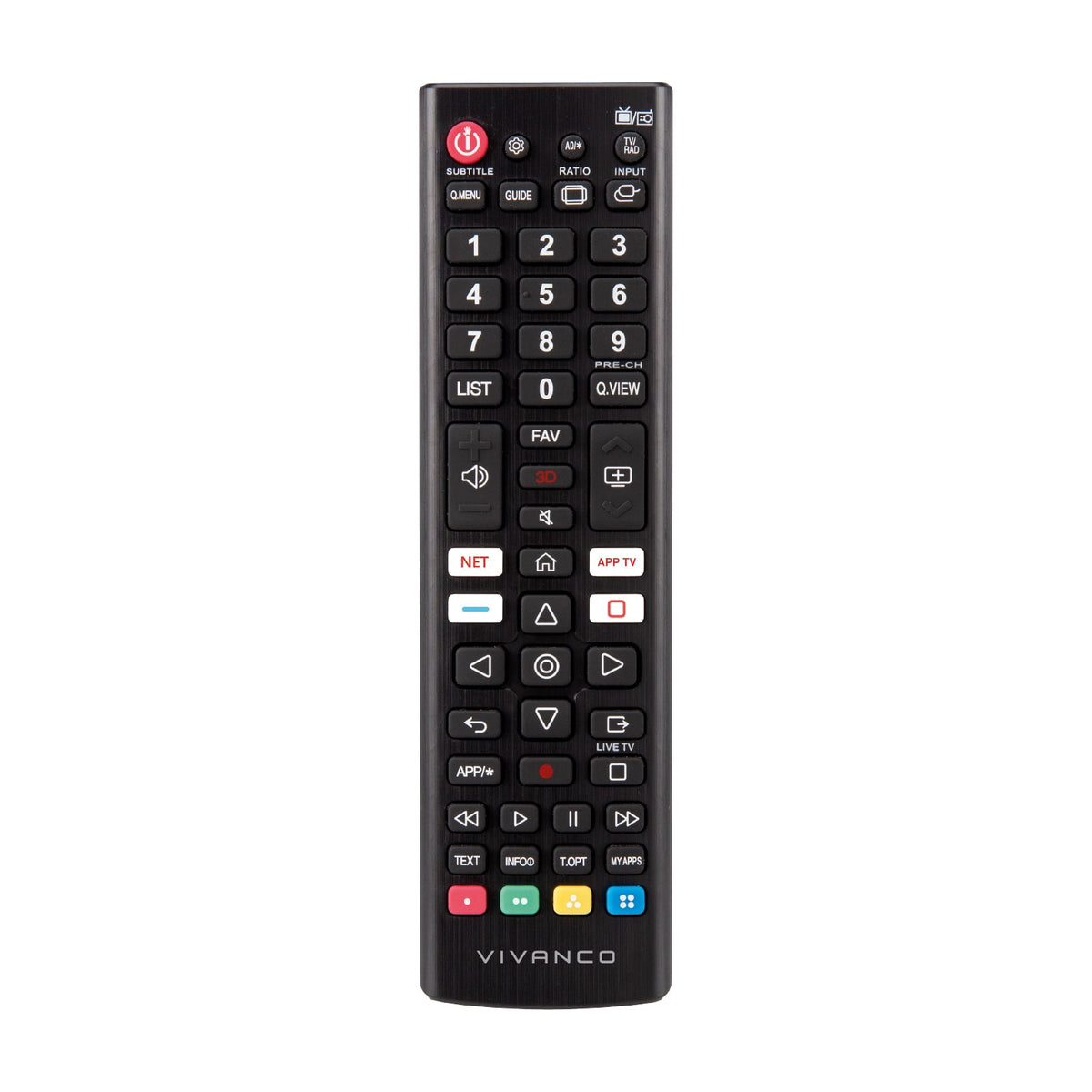 Mando a distancia Vivanco RR 230 para TV LG, 57 teclas y listo para usar
