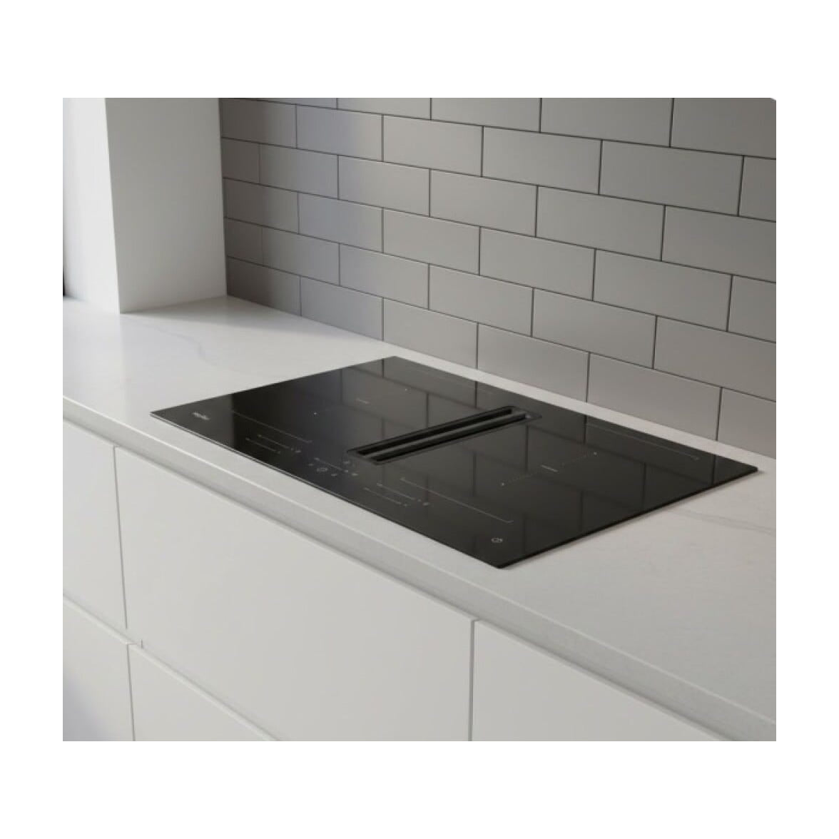 Placa de inducción con extractor Whirlpool WVH80FFB01, 82 cm y 2 zonas Flex