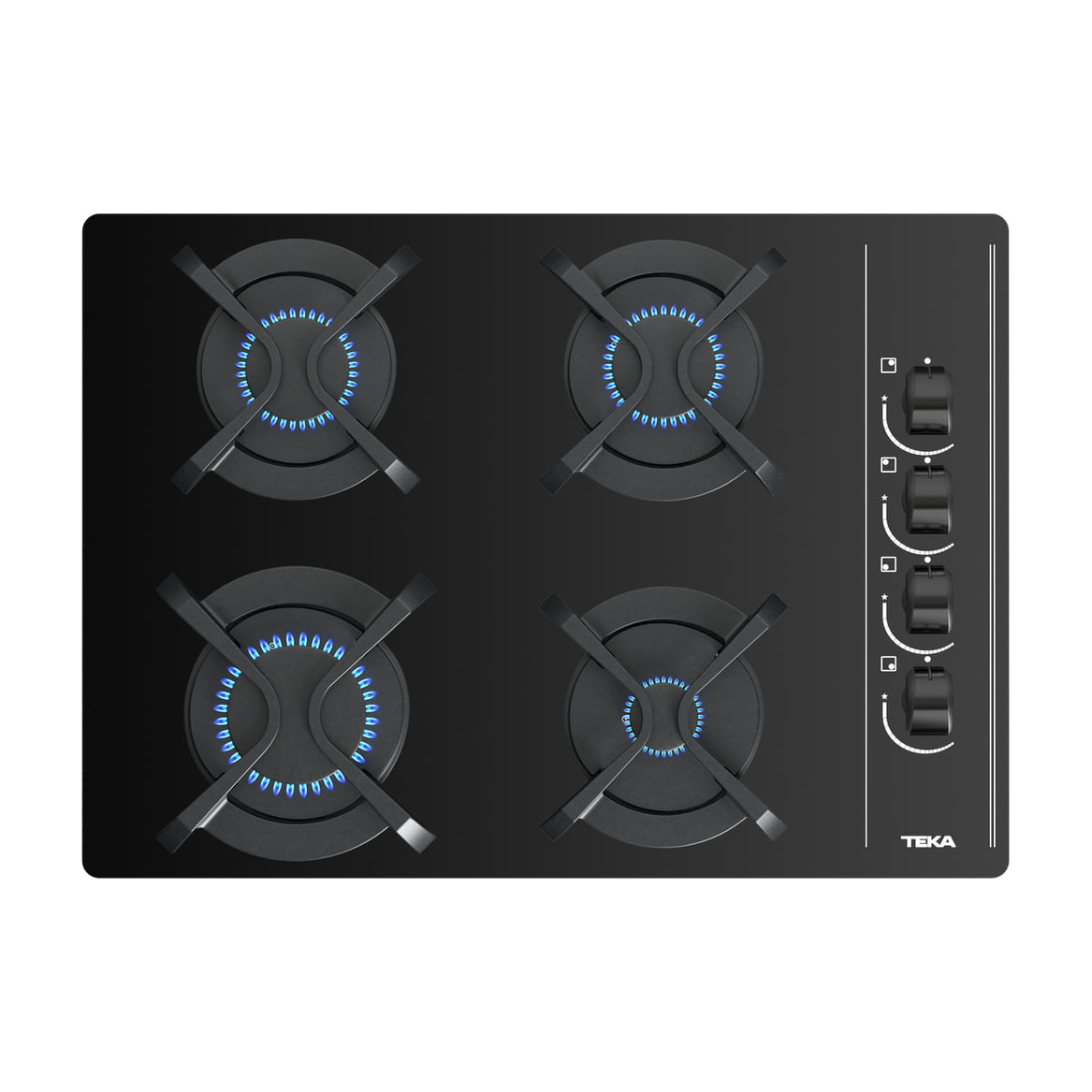 Placa de gas Teka GBC 64003 KBA de 60 cm con 4 quemadores