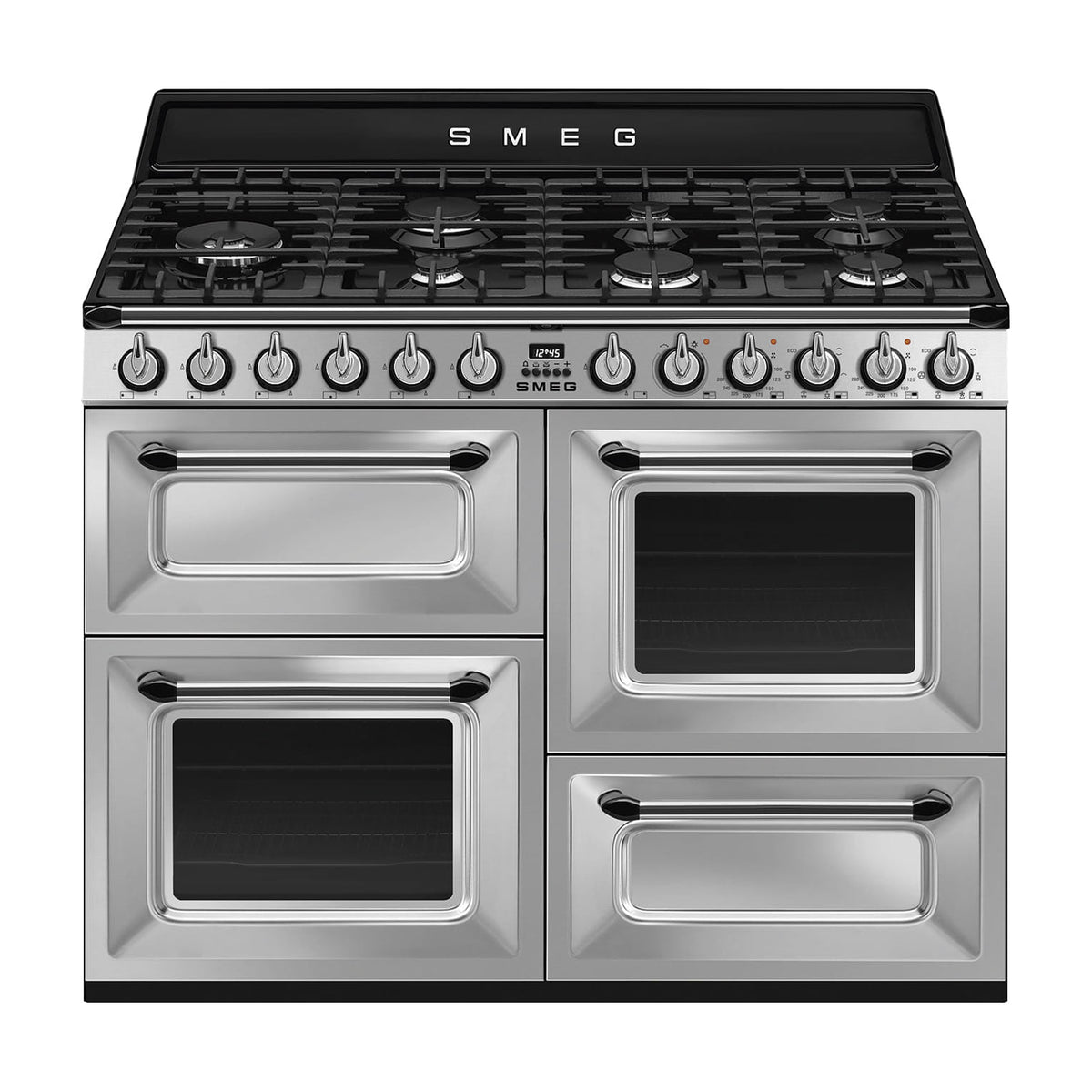 Cocina de gas Smeg TR4110X-1 de 110 cm con tres hornos eléctricos