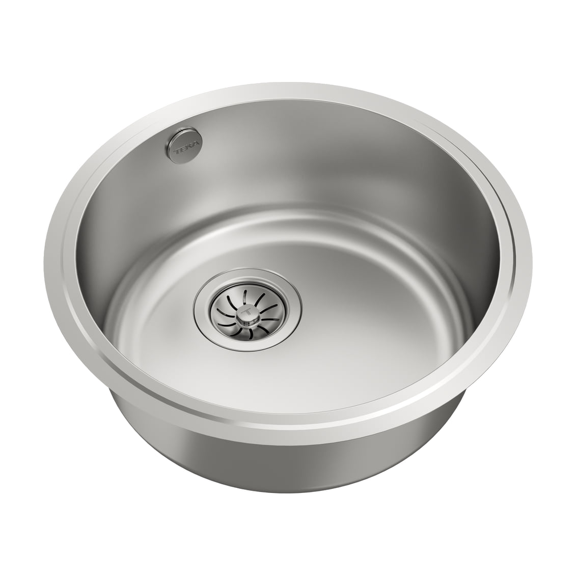 Fregadero Teka BE Ø390 de inox, una cubeta y bajo encimera