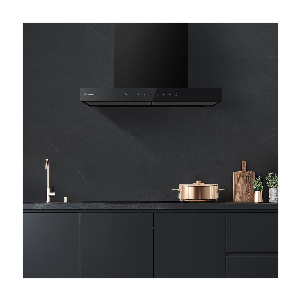 Campana decorativa Hisense CH6T6226B de 60 cm, negra, con función Boost