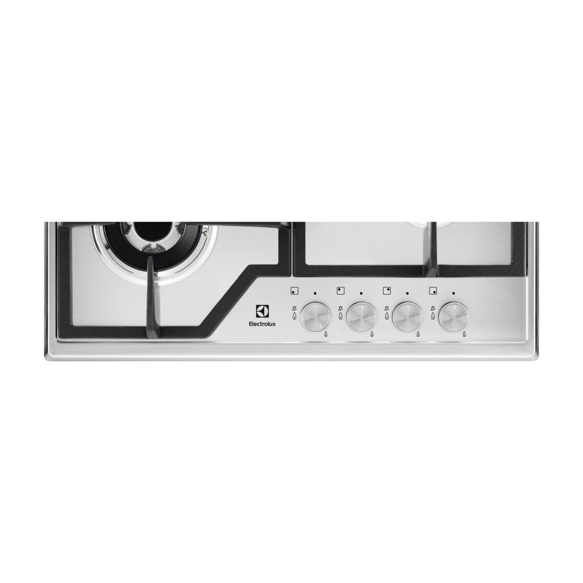 Placa de gas Electrolux KGS6436SX de 60 cm con 4 quemadores e inox antihuellas